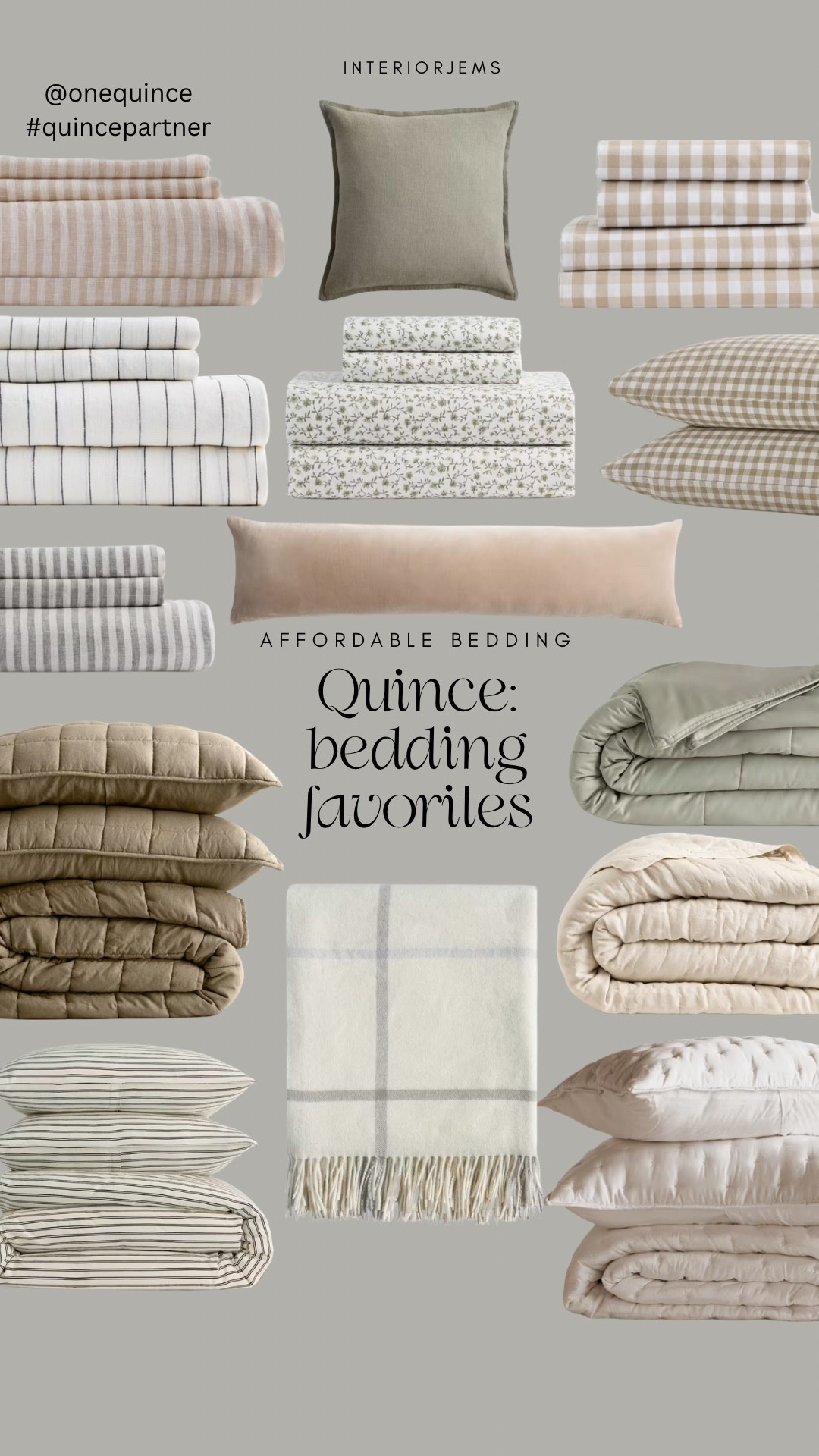 #QuincePartner If you’ve followed me for a while, you already know Quince bedding is my go-to. 🤍 I own the Signature Giza Cotton Sateen Sheets in every color because they’re the softest sheets I’ve ever slept on. Their Bamboo Dream Quilts have the prettiest drape and are incredibly soft, and I love that they offer timeless stripes, gingham, florals, solids, and layering pieces that all mix together beautifully. If you’re looking for bedding that feels luxurious without the luxury price tag, this is always one of my first recommendations. @onequince #quincepartner @Quince

#LTKSaleAlert #LTKHome
