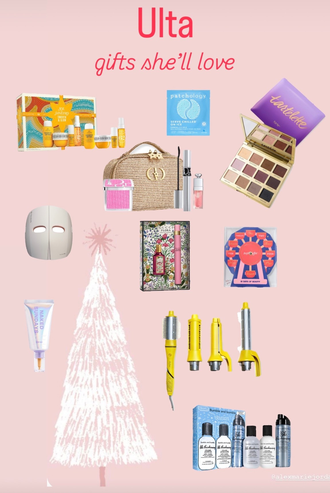 Ulta gift she will love

Gifts for her, gift ideas for her, Tarte, Gucci, Dior, bumble and bumble, sol de janeiro, naked Sundays, patchology, theraface, red light, drybar, bum bum, 12 days of beauty, beauty advent calendar 

#LTKHoliday #LTKGiftGuide #LTKCyberWeek