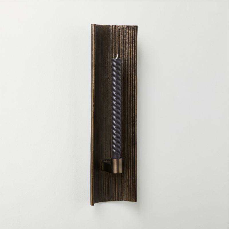 Ripple Bronze Modern Wall Sconce Taper Candle Holder + Reviews | CB2 | CB2