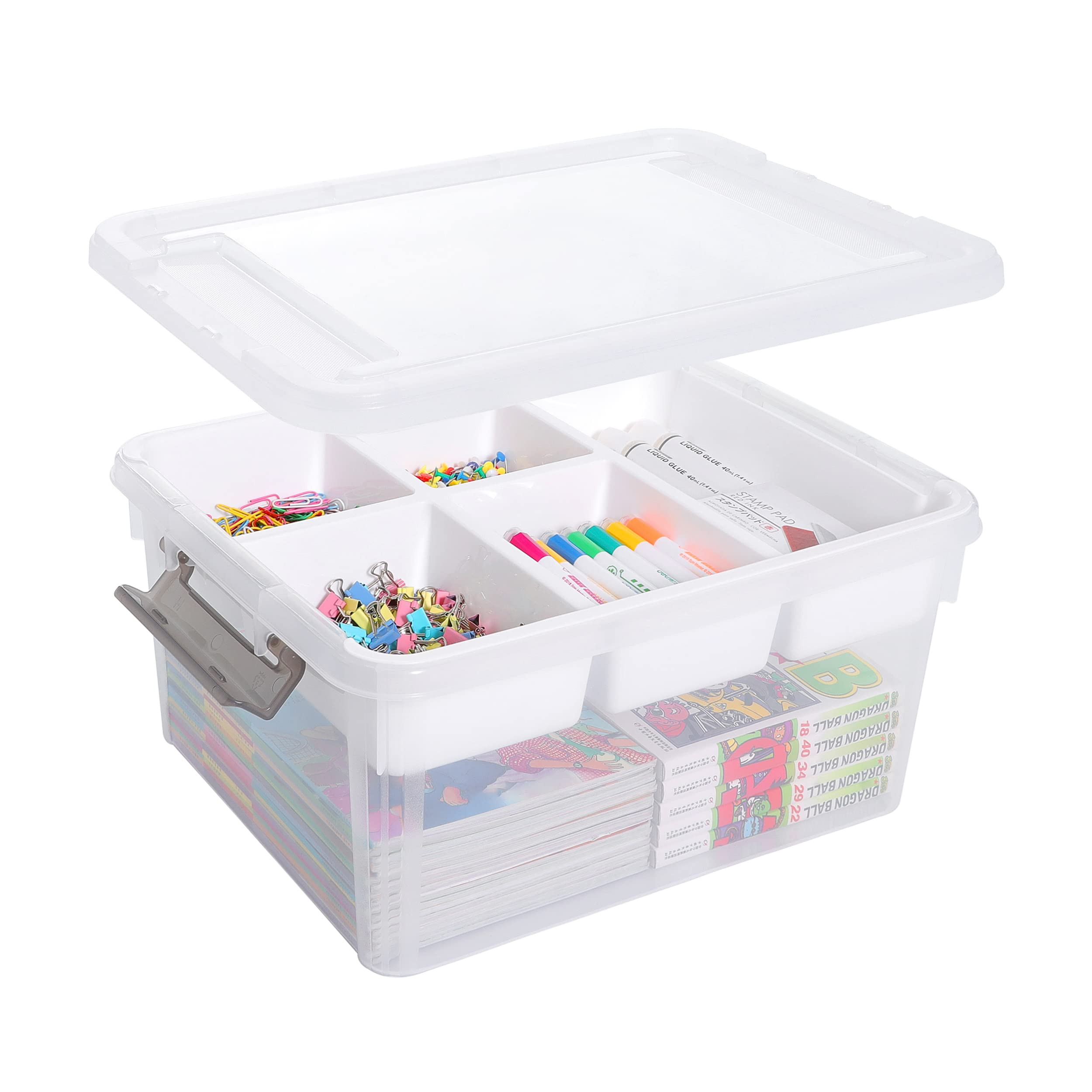 Citylife 17 QT Plastic Storage Box with Removable Tray Craft Organizers and Storage Clear Storage... | Amazon (US)