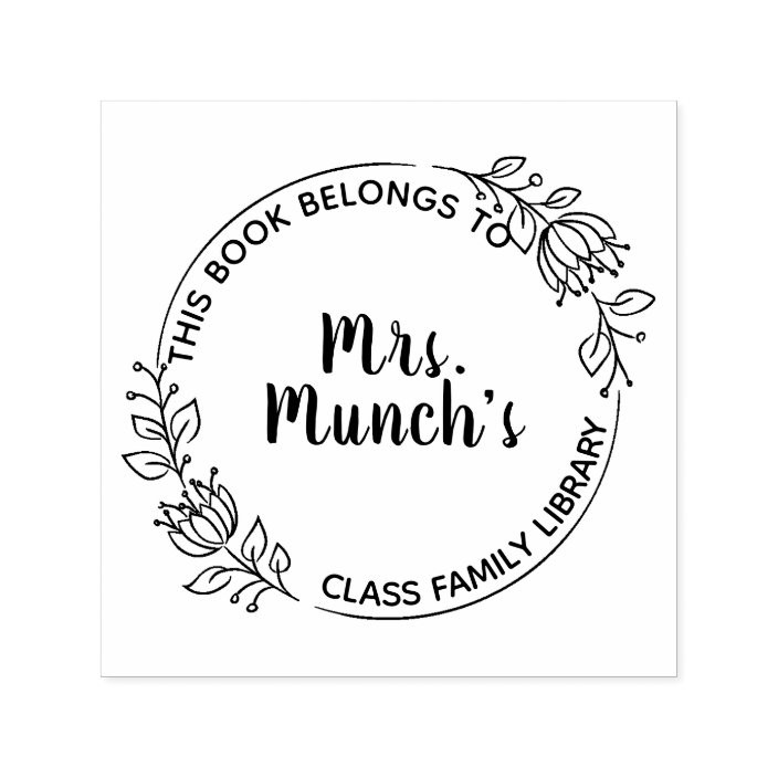 From the Library Of Custom Wreath Stamp | Zazzle