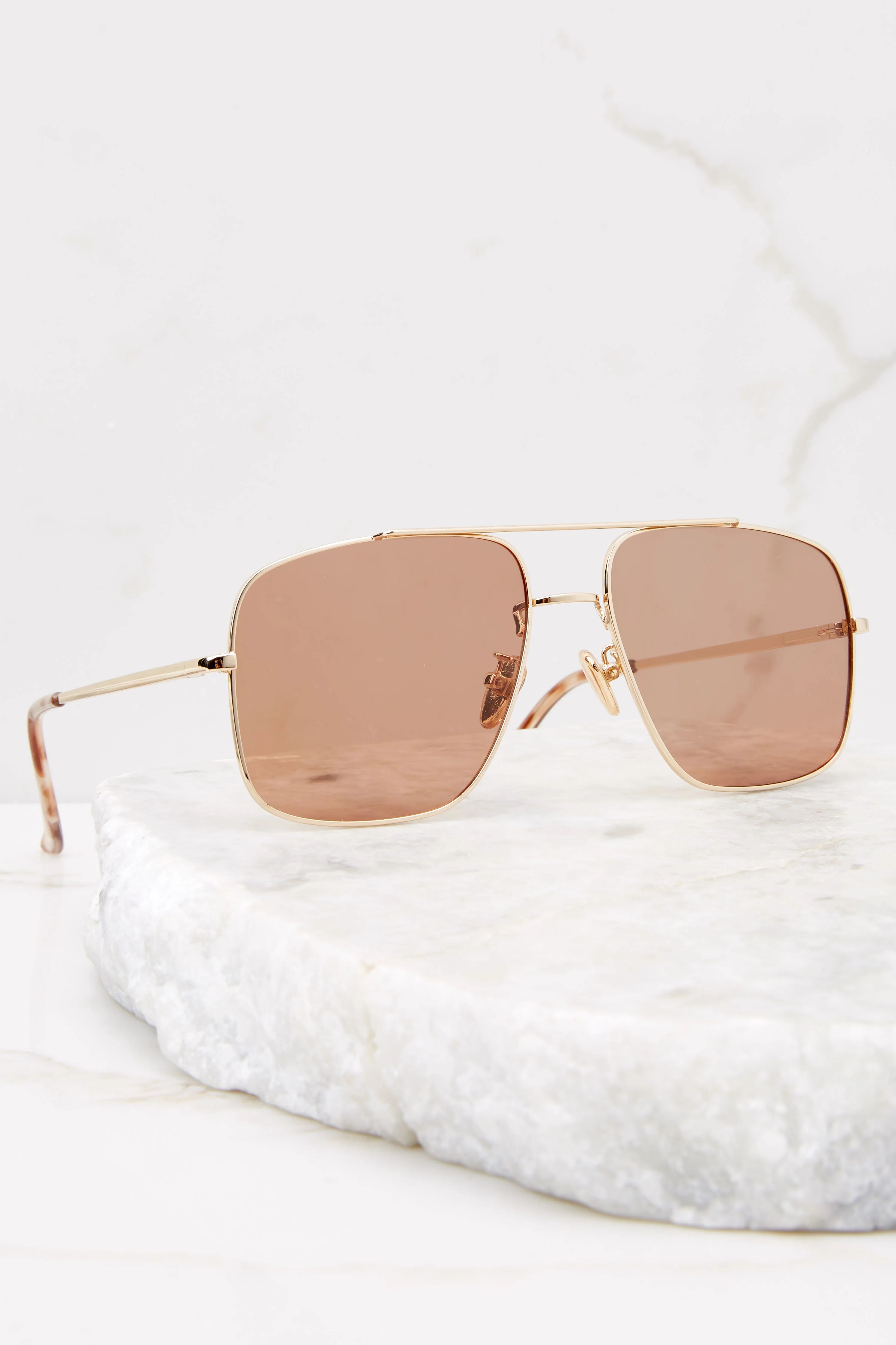 Maxwell Gold Caramel Sunglasses | Red Dress 