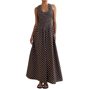 Womens Casual Boho Maxi Tank Sun Dress Summer Smocked Beach Vacation Wedding Guest Long Flowy Sun... | Amazon (US)