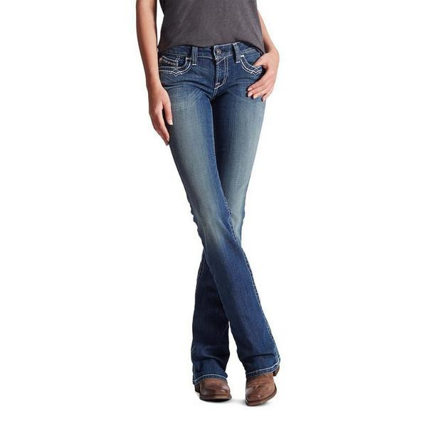 Women's Ariat Real Entwined Slim Fit Bootcut Jeans Marine 25 35 | Scheels Sports