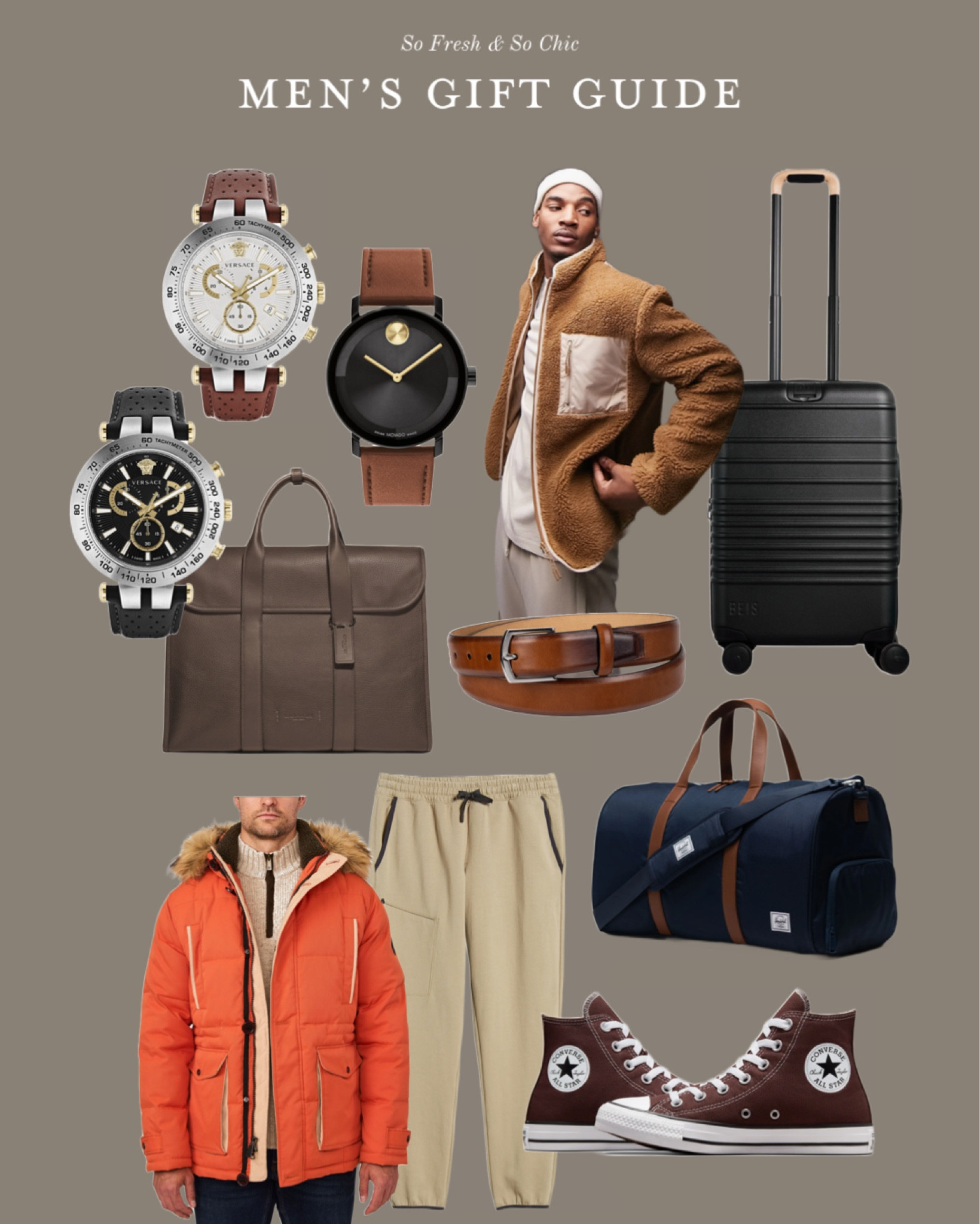 Men’s gift guide- will arrive time for Christmas!
-
Mens gift guide - Coach leather bag men’s - Versace men’s watch sale - Movado men’s watch - minimalist men’s watch leather strap - men’s warm puffer jacket orange - Herschel supply co duffel bag - converse high tops dark brown men’s shoes - men’s topman topshop sweatpants - brown leather belt men’s gift - baies luggage sale - men’s teddy jacket - gifts for him - affordable gifts for him - husband gifts - boyfriend gifts - brother gifts - father gifts - stylish men’s gifts - men’s David Yurman silver bracelet 

#LTKstyletip #LTKmens #LTKGiftGuide