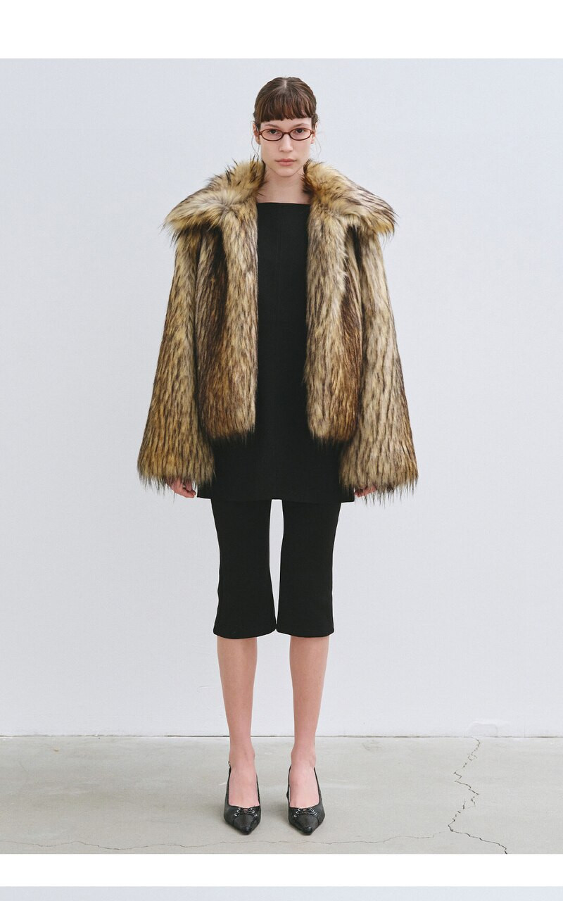 HARPER FAUX FUR JACKET BROWN | (주)더블유컨셉코리아/W Concept(KR)