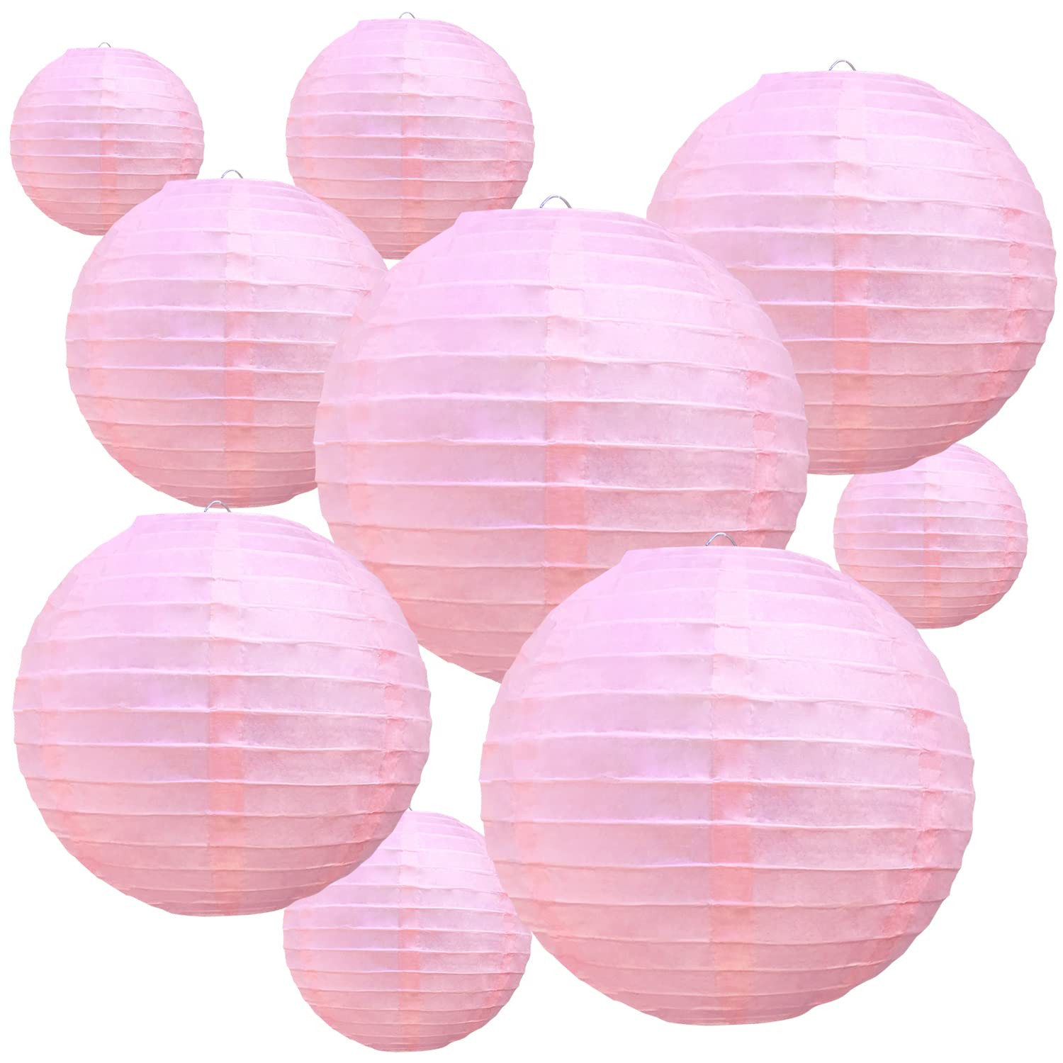 BEISHIDA Pink Round Paper Lanterns Hanging Decorative Chinese Paper Lanterns Lamp for Valentine B... | Amazon (US)