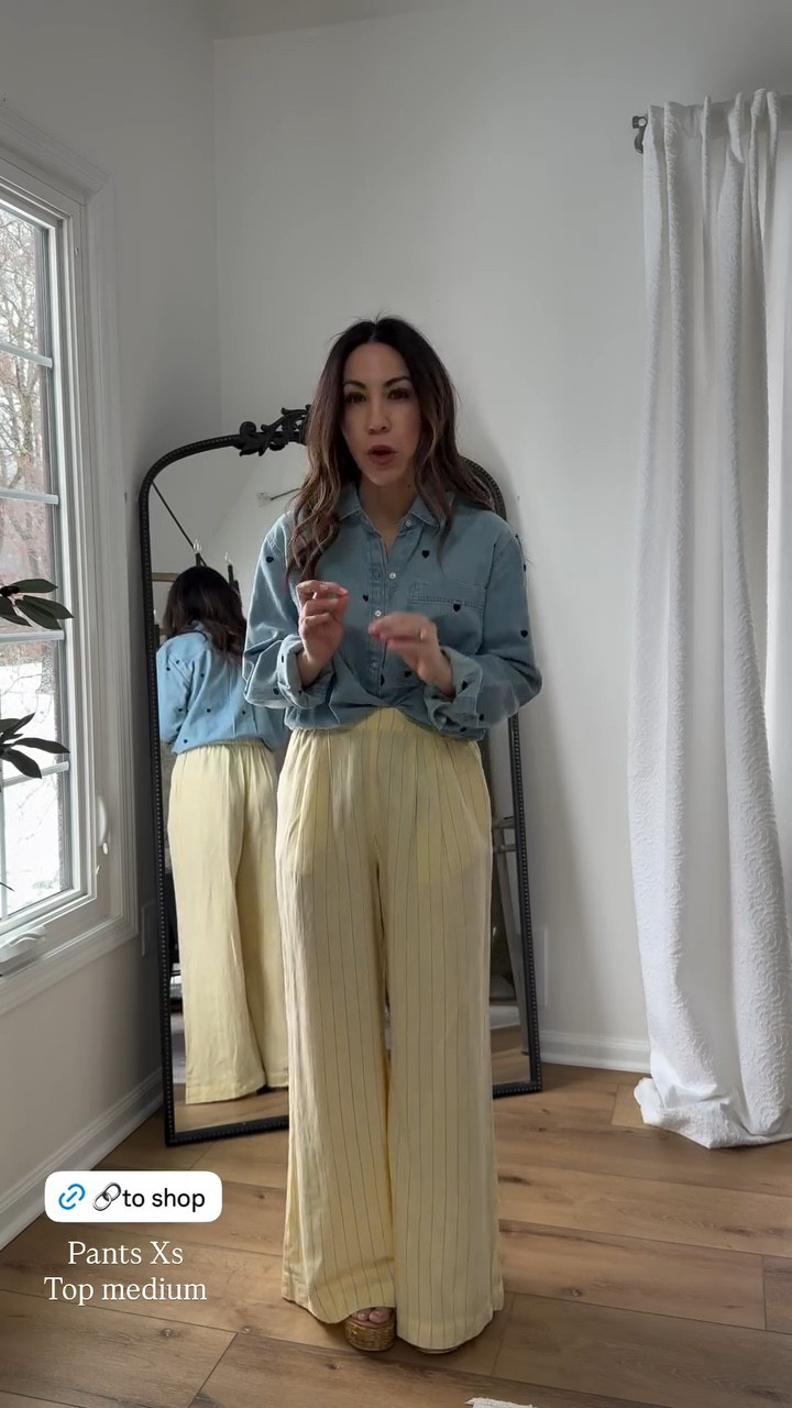 Xs pants. Denim shirt, medium. Target style.

#LTKOver40