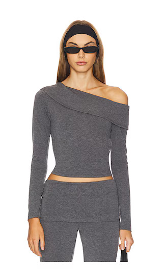 Jordy Off Shoulder Top in Grey | Revolve Clothing (Global)