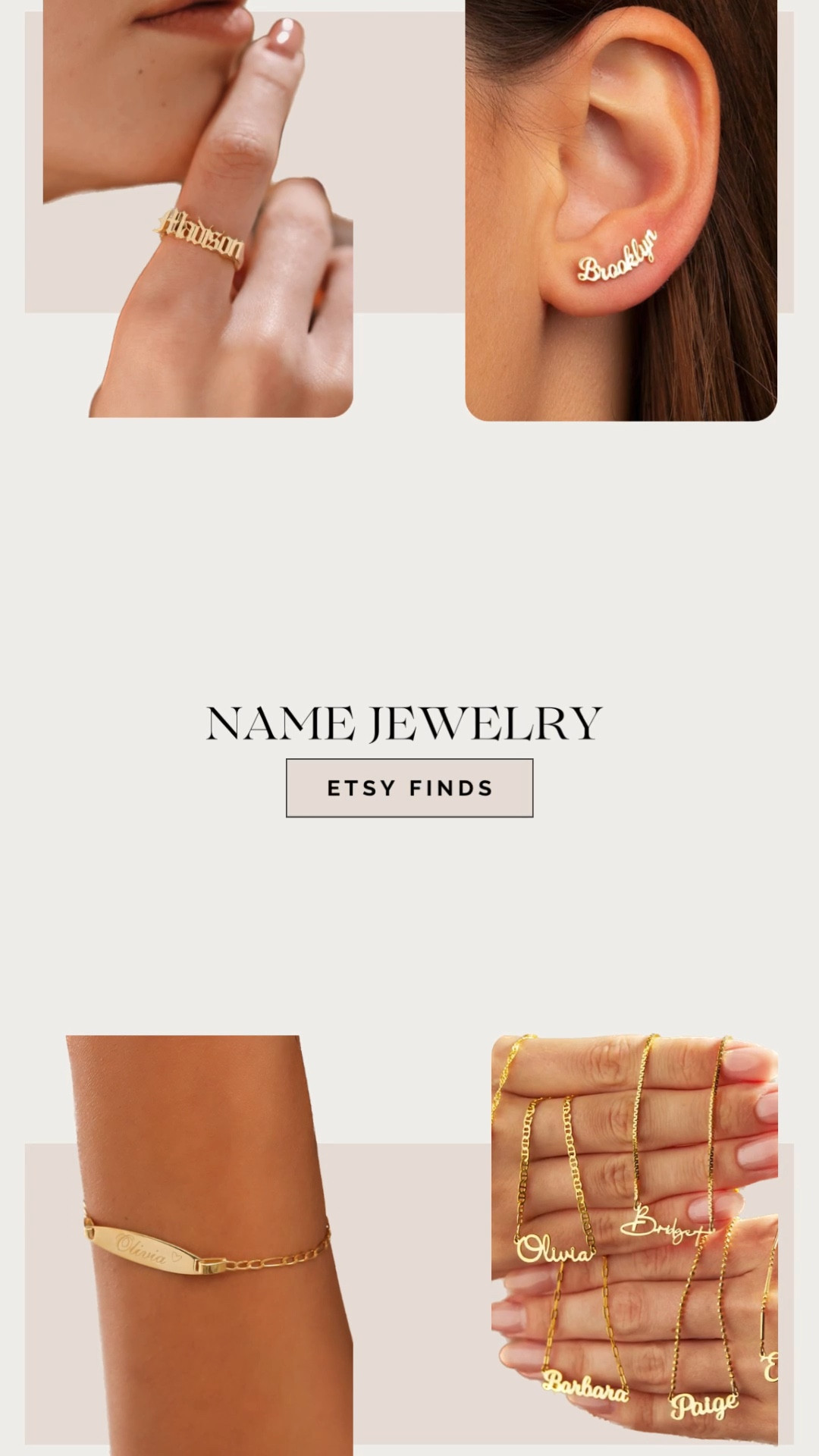 If you’re like me then you love jewelry that has your name on it! Gold jewelry, necklaces, bracelets & earrings 

#LTKGiftGuide #LTKU