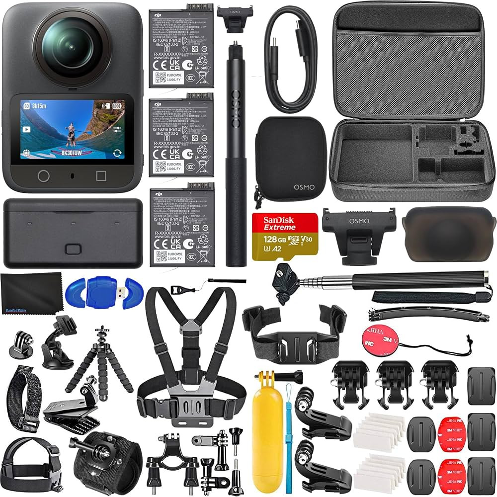 DJI Osmo 360 Adventure Combo, 360 Camera with 1-Inch 360\u00b0 Imaging, Extended Battery Life wit... | Amazon (US)