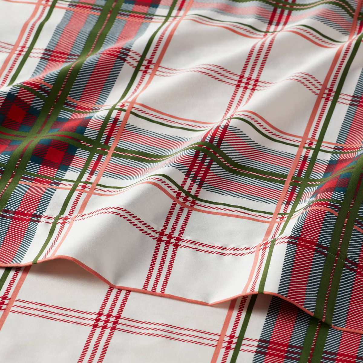 Full 400 Thread Count Holiday Performance Sheet Set Plaid - Threshold™ | Target