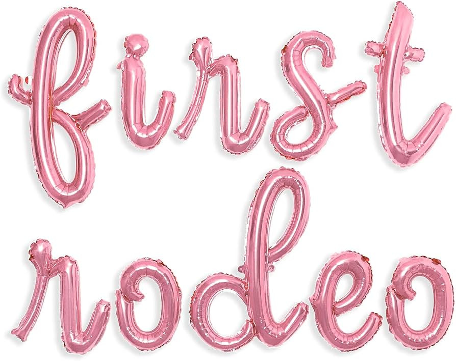 First Rodeo Balloon First Rodeo Banner for Western Cowgirl 1st Birthday Party Decorations (Rose G... | Amazon (US)