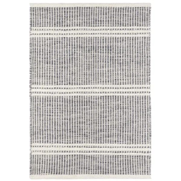 Malta Striped Handmade Flatweave Wool Gray/Ivory Area Rug | Wayfair North America