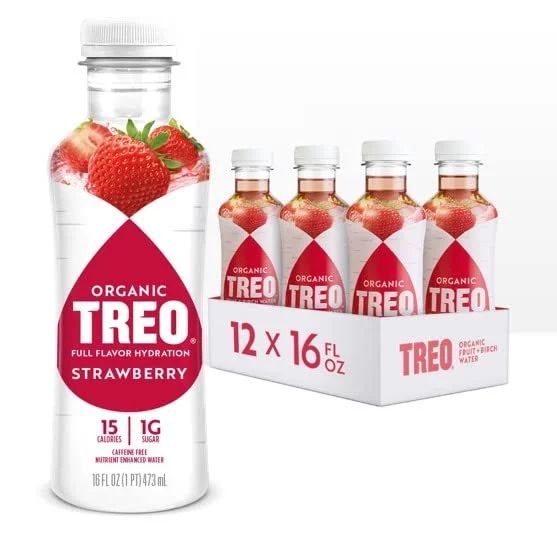 Treo Fruit & Birch Water Drink, Strawberry, USDA Organic, Non-GMO Project Verified, Vegan, Gluten... | Walmart (US)