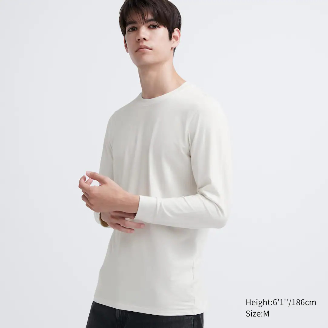 HEATTECH Extra Warm Cotton Crew Neck Long Sleeved Thermal Top | UNIQLO (UK)