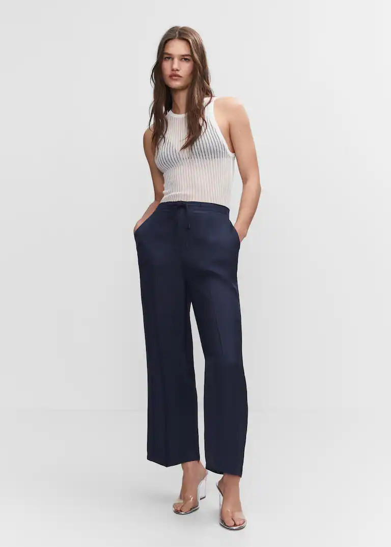 Bow culottes pants -  Women | Mango USA | MANGO (US)