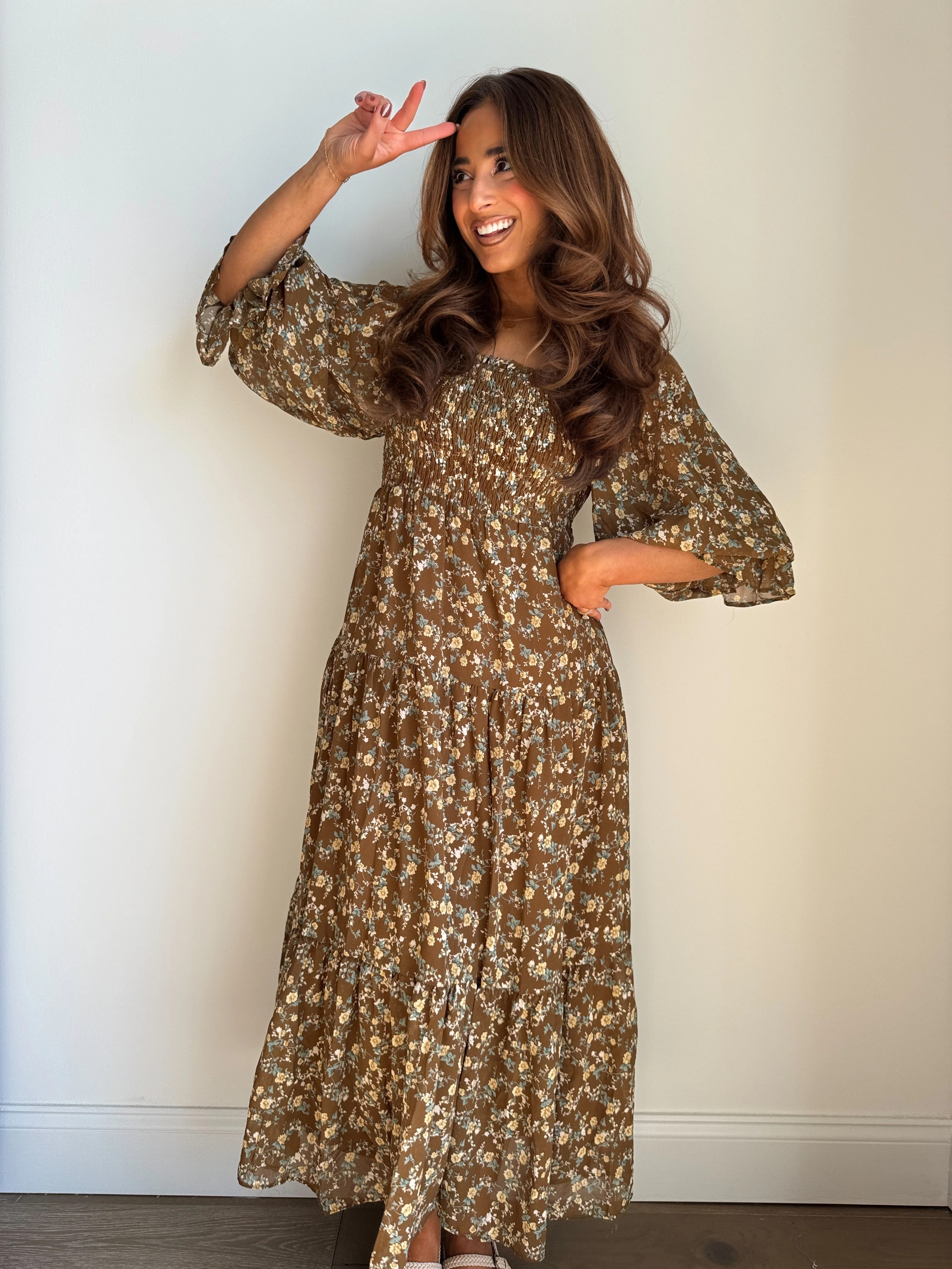 Cocoa Kisses Brown Midi Dress | Shop Your Darling Style