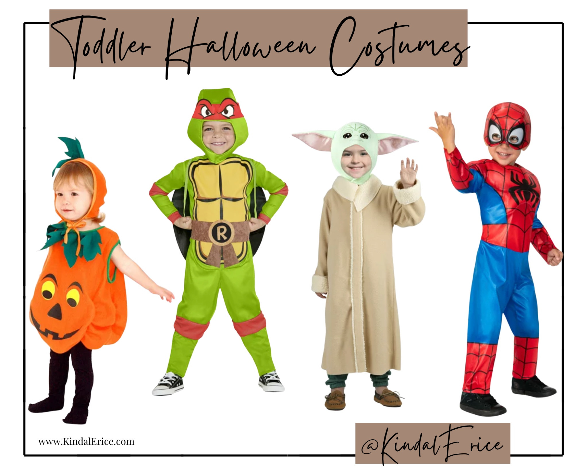 Toddler costumes (pumpkin, ninja turtle, Yoda, Spider-Man)

#LTKSeasonal #LTKHalloween #LTKkids