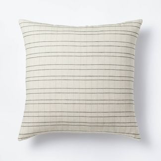 Oversized Woven Windowpane Square Throw Pillow Neutral/Forest Green - Threshold™ designed with ... | Target