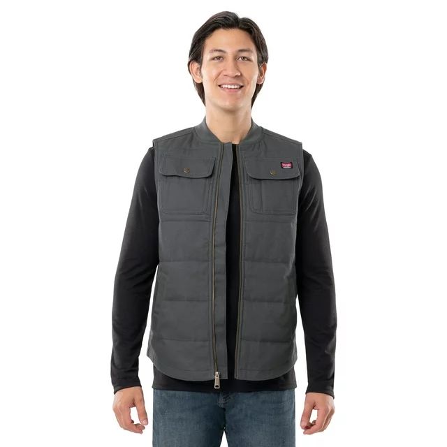 Wrangler Workwear Men's Quilted Duck Work Vest, Size Small to 3XL (Men's and Big Men's) | Walmart (US)