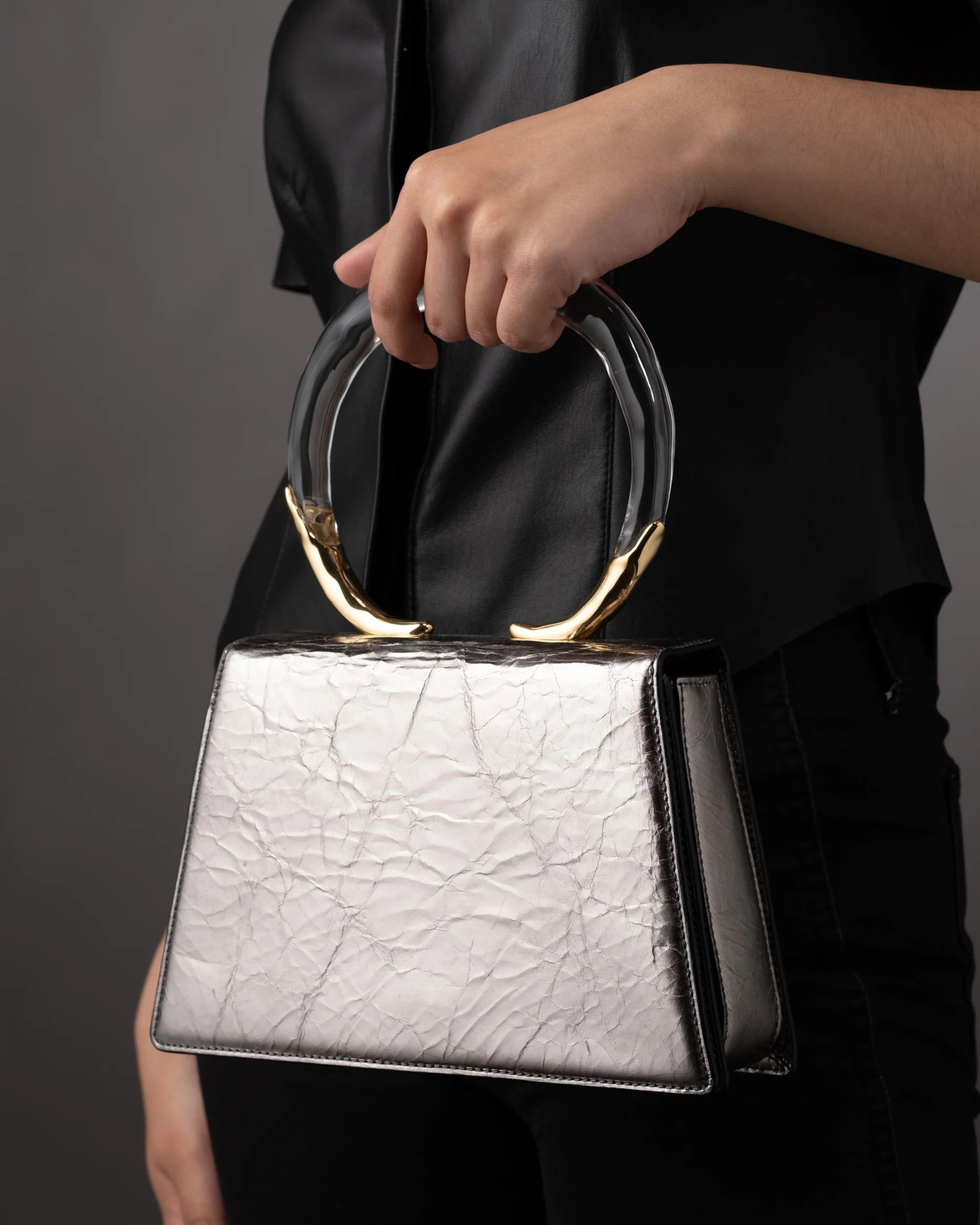 Pewter Lucite Quad Handbag | Alexis Bittar | Alexis Bittar