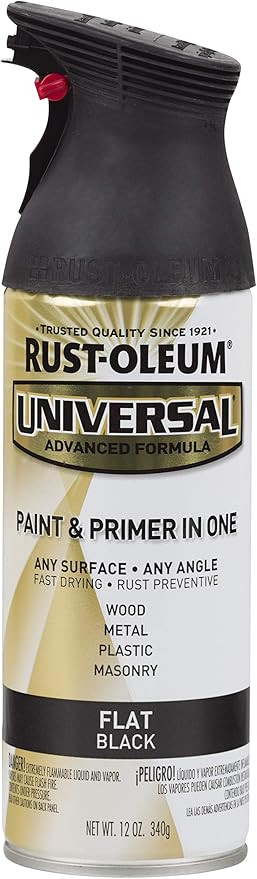 Rust-Oleum 245198, 12 oz, Flat Black Universal All Surface Spray Paint | Amazon (US)
