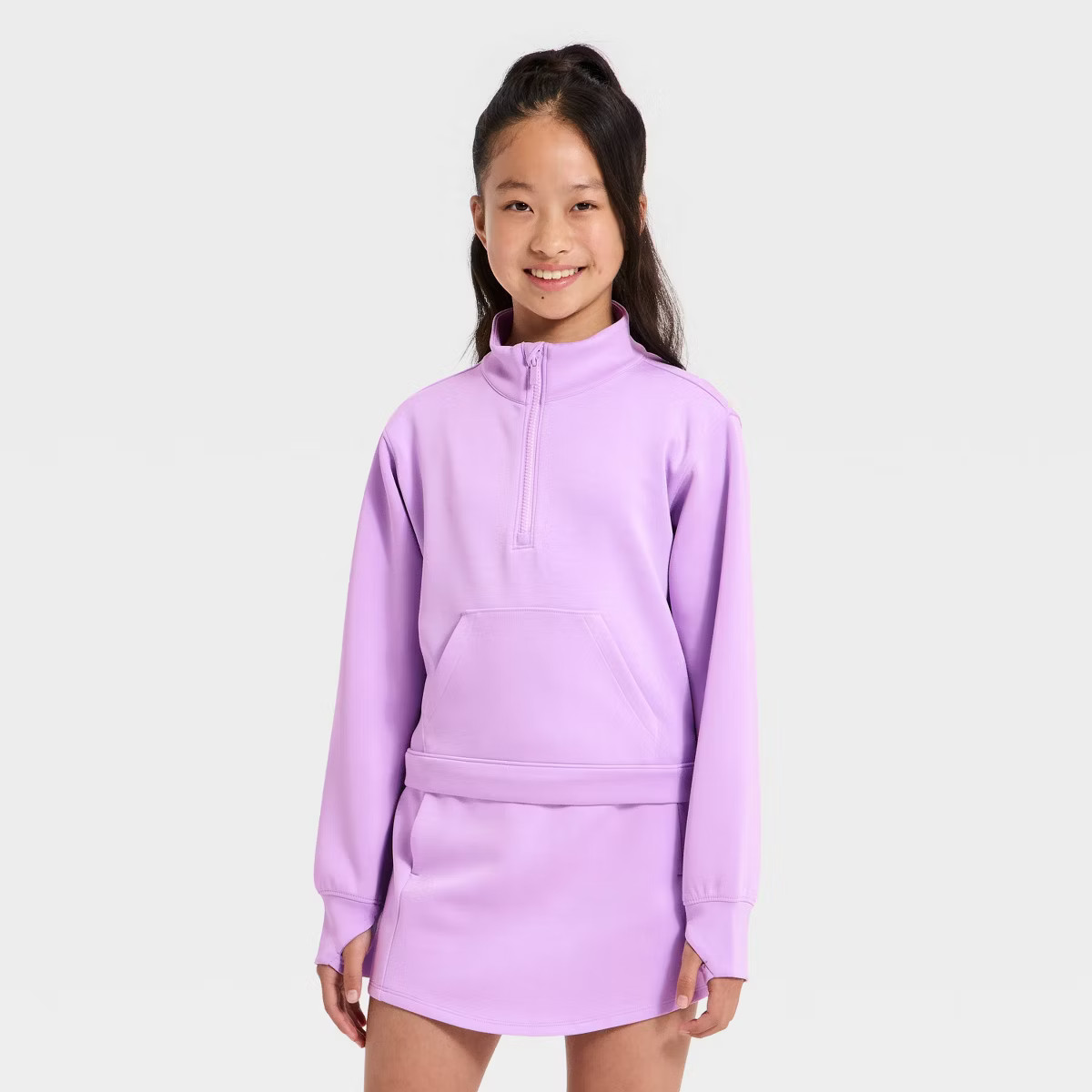 Girls' Airy Sleek 1/2 Zip Sweatshirt - All In Motion™ | Target