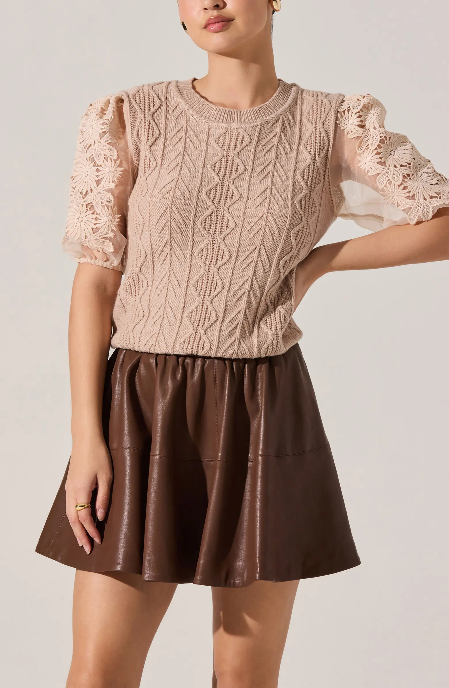 Elzie Mixed Media Sweater | Nordstrom