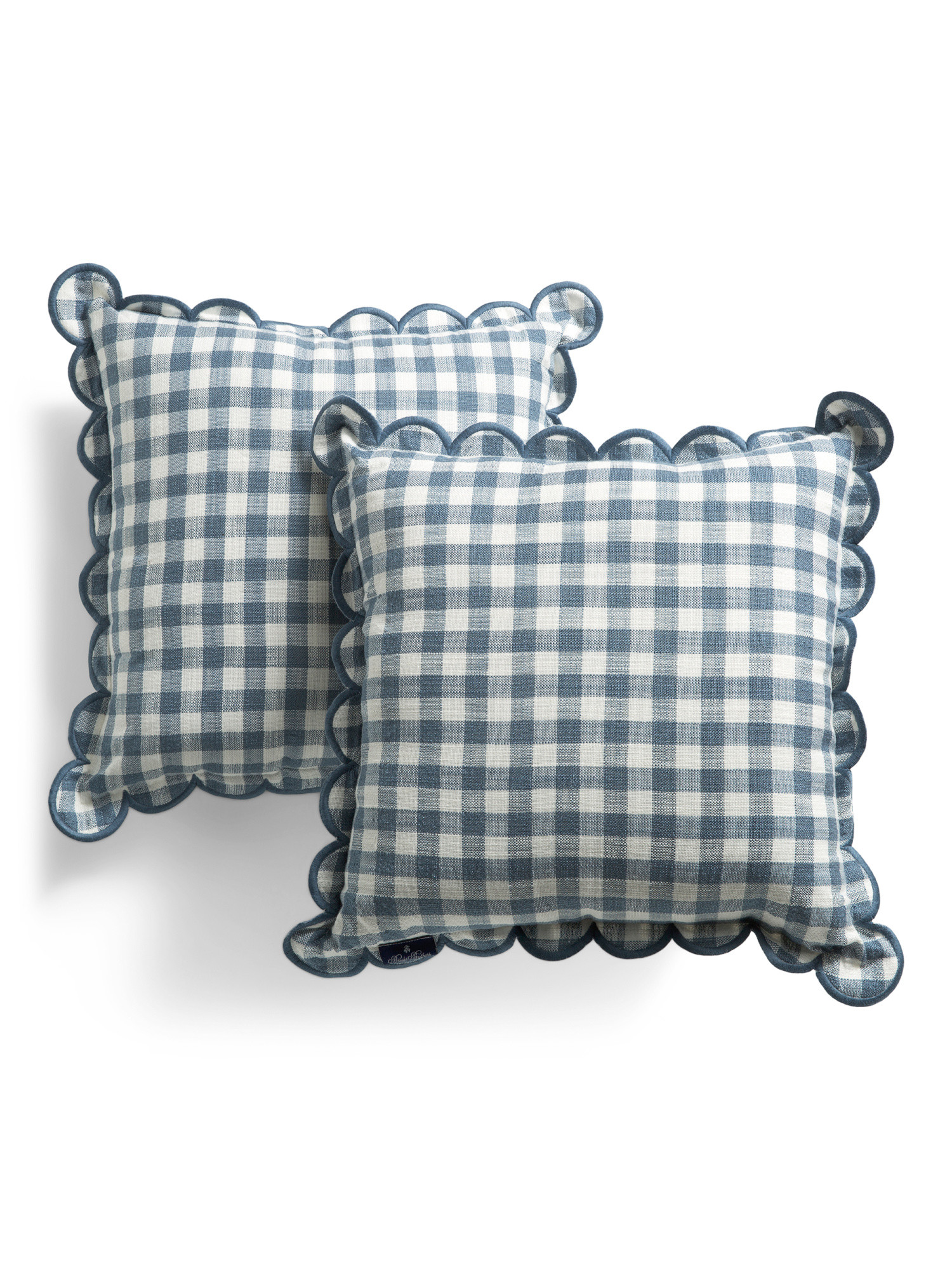 2pk 18x18 Indoor And Outdoor Gingham Scalloped Pillows | TJ Maxx