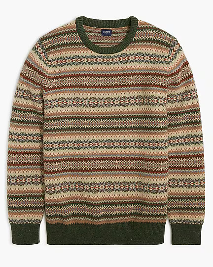 Lambswool-blend Fair Isle crewneck sweater | J.Crew Factory