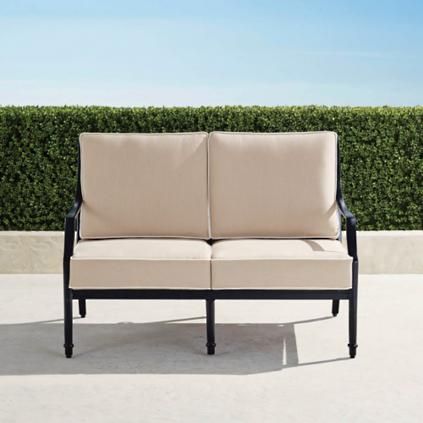 Grayson Loveseat with Cushions in Black Finish | Frontgate | Frontgate