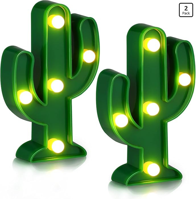 Riakrum 2 Pcs LED Night Light LED Cactus Light Mexican Party Decorations Cinco De Mayo Decoration... | Amazon (US)