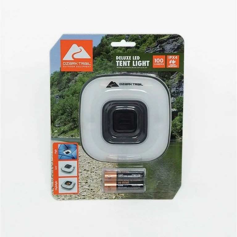 Ozark Trail 100 Lumen LED Tent and Camping Light (3 AA Batteries Included, Gray & Orange) | Walmart (US)