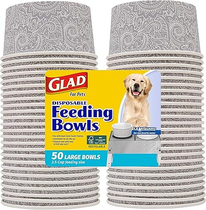 Glad for Pets Smart Cycle Feeding Station Disposable Feeding Bowls | Small and Large Dog Bowl Siz... | Amazon (US)