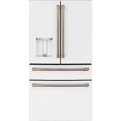Cafe Smart 27.8-cu ft 4-Door French Door Refrigerator with Ice Maker (Matte White) ENERGY STAR Lo... | Lowe's