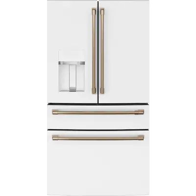Cafe  Smart 27.8-cu ft 4-Door French Door Refrigerator with Ice Maker (Matte White) ENERGY STAR | Lowe's