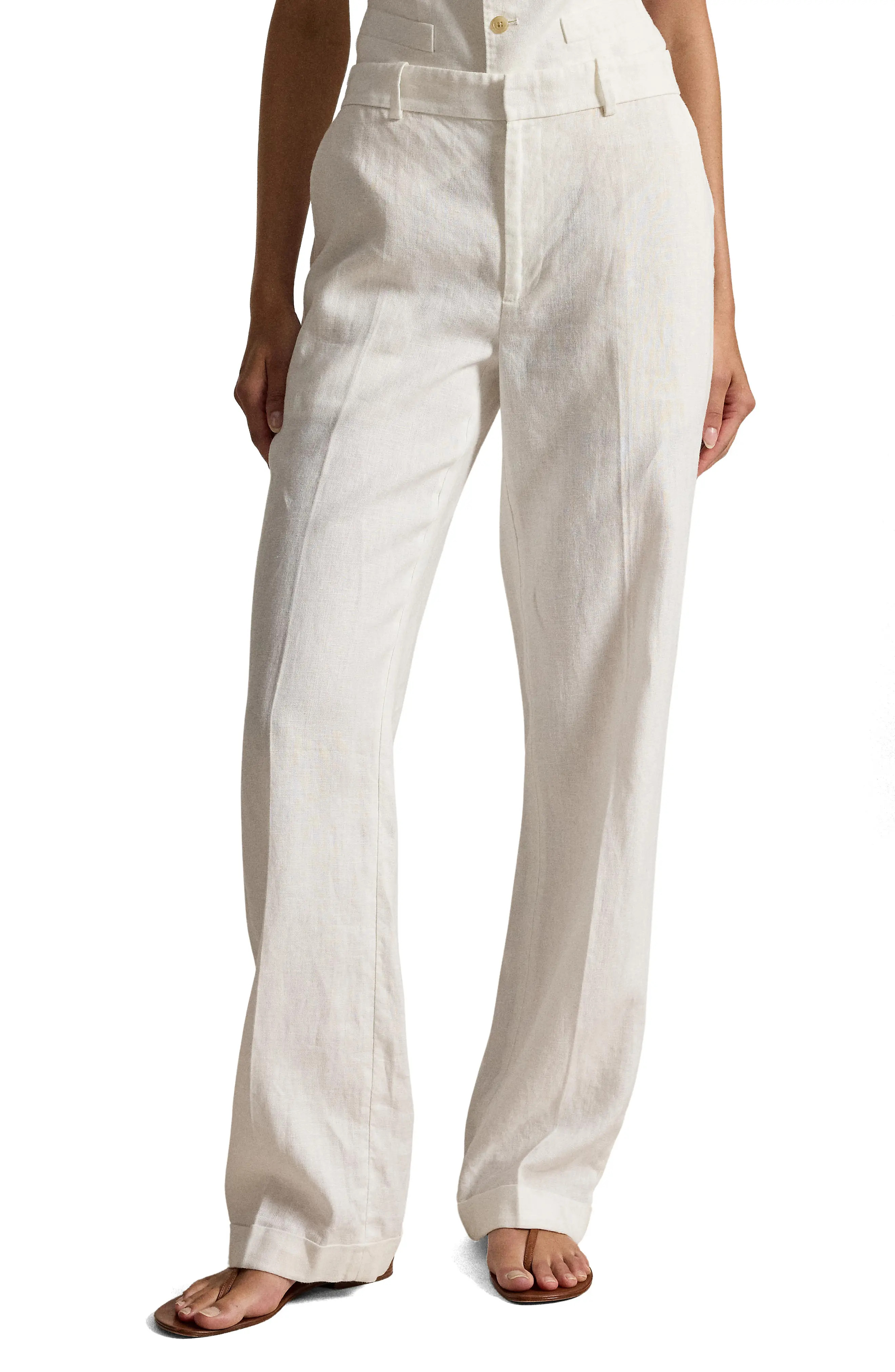 Straight Leg Linen Pants (Women) | Nordstrom | Nordstrom