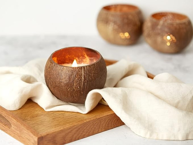 Jungle Culture® Toasted Coconut Shell Scented Candle • Luxurious Eco Friendly Coconut Bowl Can... | Amazon (UK)