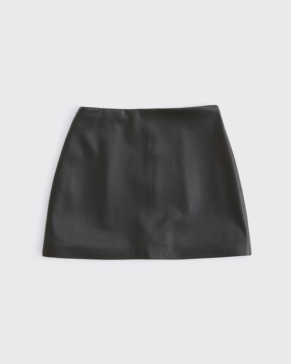 The A&F Scarlett Curve Love Vegan Leather Mini Skort | Abercrombie & Fitch (US)