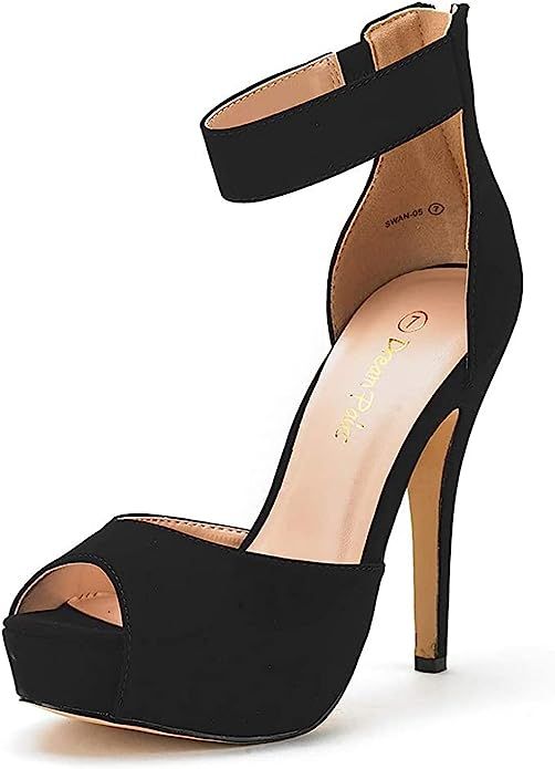 DREAM PAIRS Women's Swan-05 High Heel Plaform Dress Pump Shoes | Amazon (US)