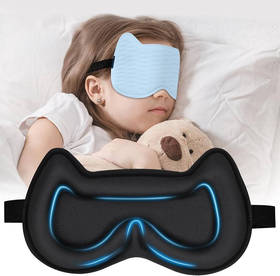 3D Kids Sleep Eye Mask: 3D Contoured Cup Sleeping Masks, Blindfold Sleep Eye Cover with Adjustabl... | Amazon (US)