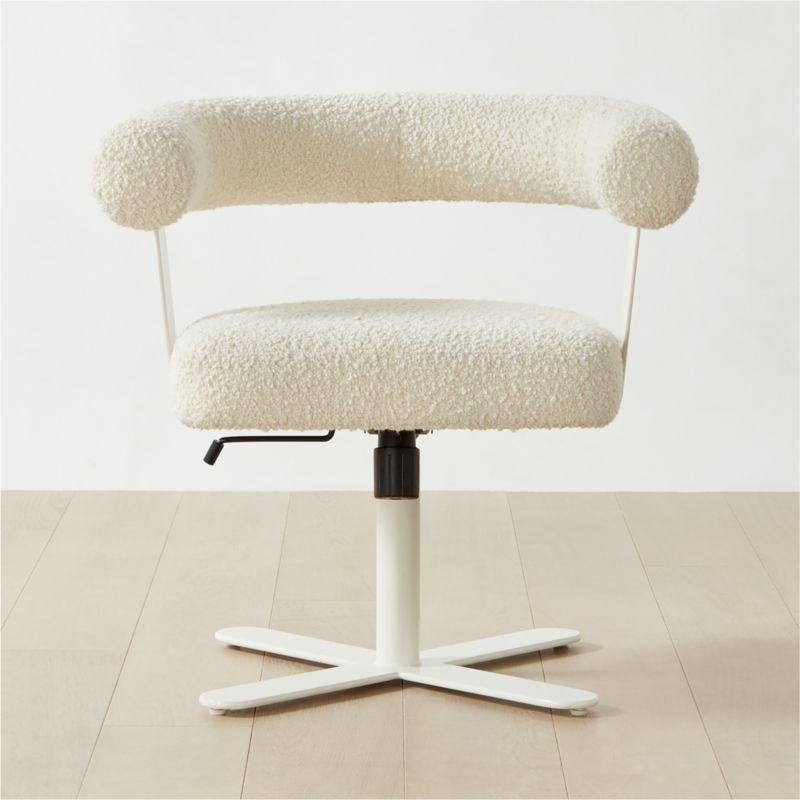 Mezza Modern White Boucle Office Chair + Reviews | CB2 | CB2