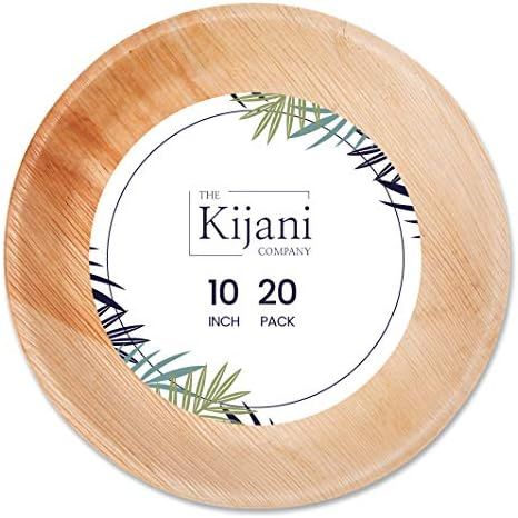 Kijani Palm Leaf Plates | Like Disposable Bamboo Plates | 10 Inch Round | Biodegradable, Composta... | Amazon (US)
