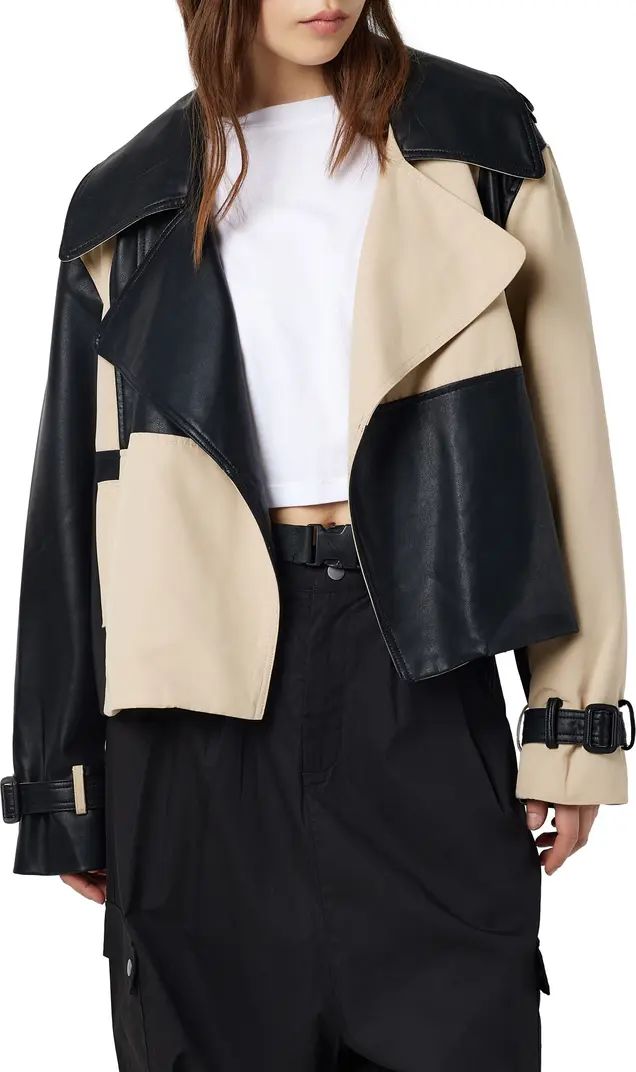 Noisy may Paula Colorblock Leather Trim Jacket | Nordstrom | Nordstrom