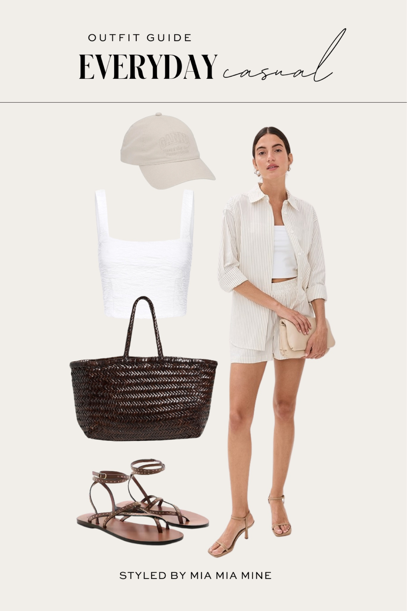 Casual summer outfit
Good American matching set / short set / stripe button up shirt
Mango gladiator sandals
Good American cropped tank
Dragon diffusion tote bag 

#LTKStyleTip #LTKTravel #LTKFindsUnder100