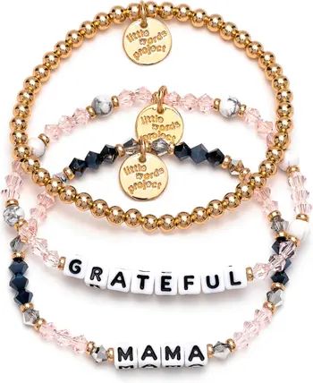 Grateful & Mama Set of 3 Beaded Bracelets | Nordstrom