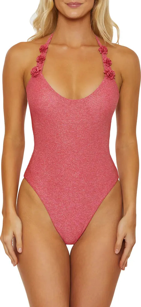 Isabella Rose Marseille Shimmer One-Piece Halter Swimsuit | Nordstrom | Nordstrom