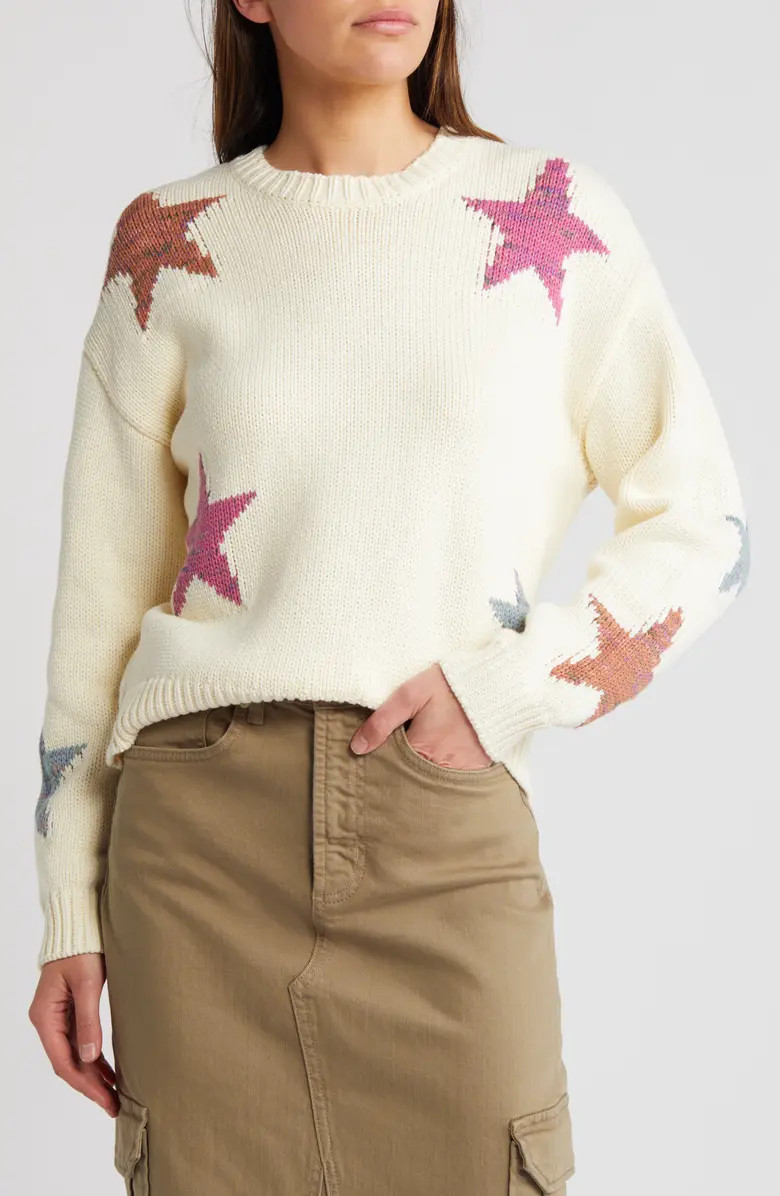Zoey Star Intarsia Cotton Blend Sweater | Nordstrom