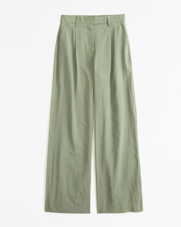 A&F Harper Tailored Cupro Pant | Abercrombie & Fitch (US)